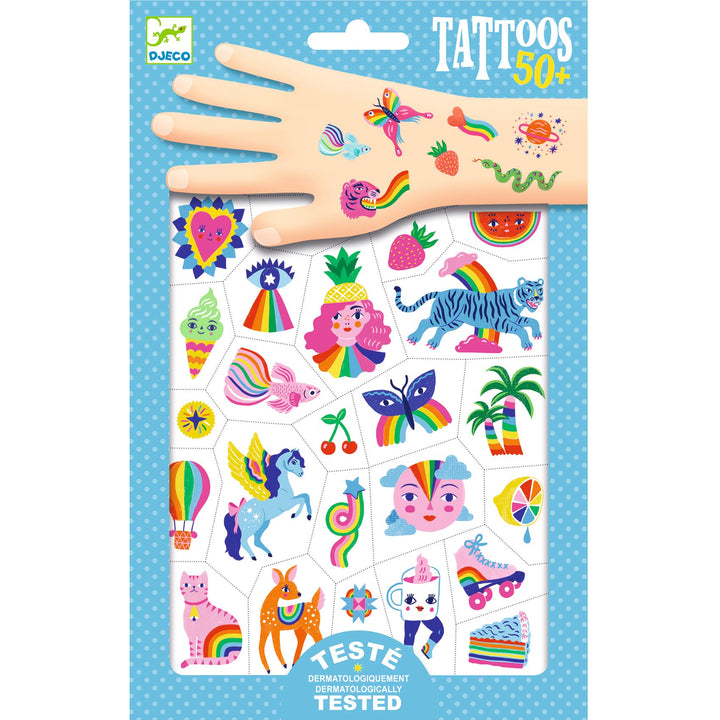 Djeco Rainbow Neon Temporary Tattoos