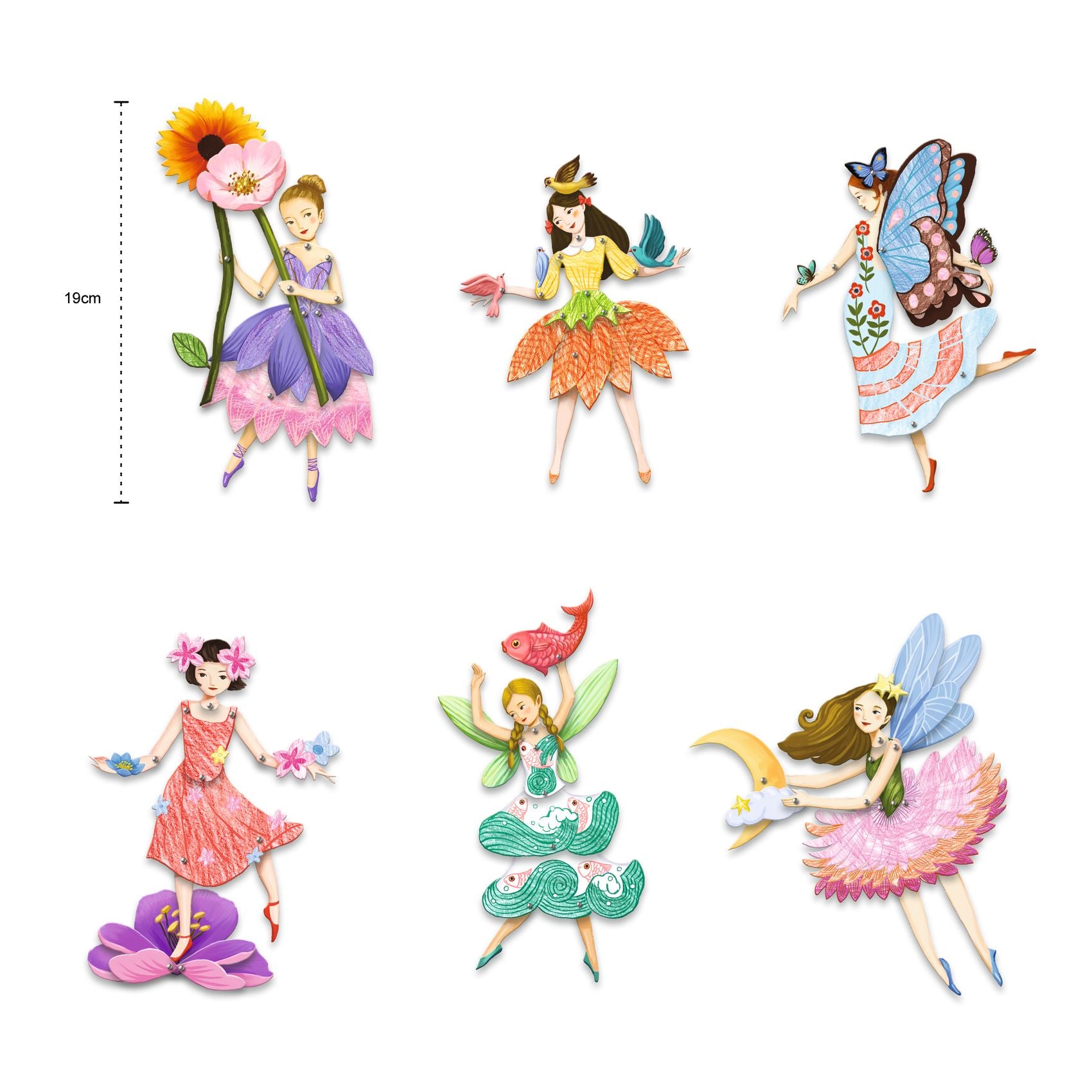 Djeco Jumping Jacks – Fairies Paper Puppets