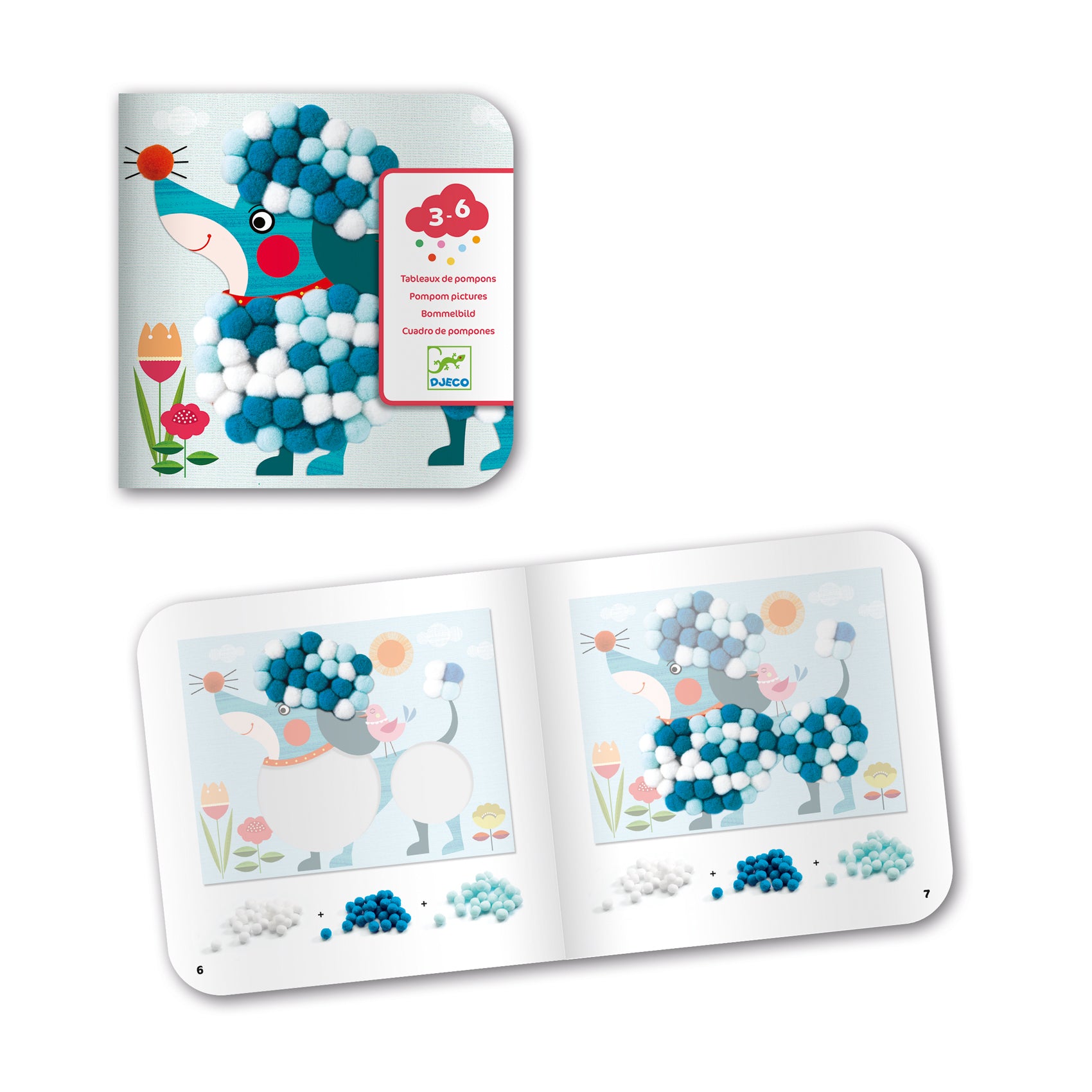 Djeco Pompom Collage – Dogs To Stroke