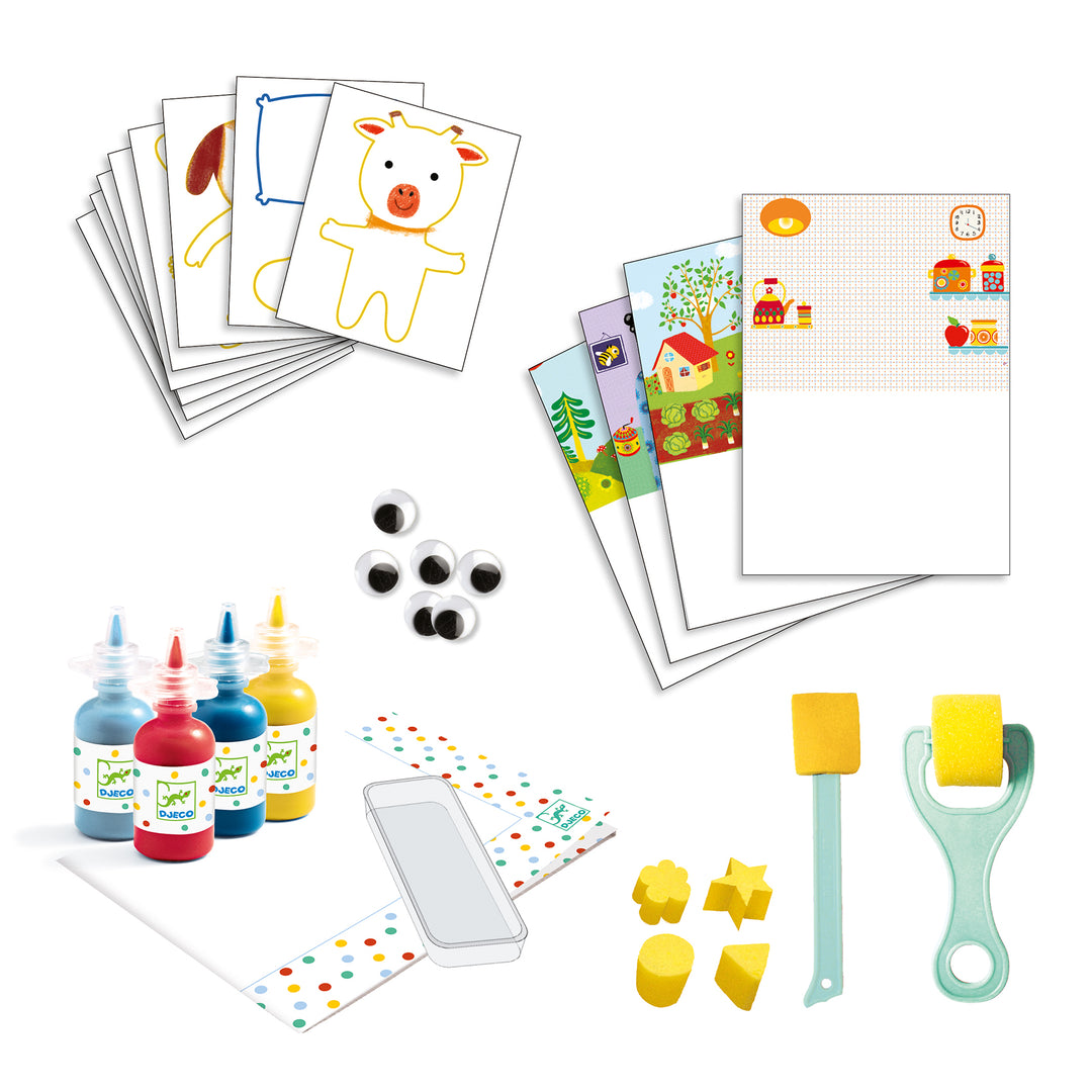 Djeco Sponge Painting – Cuddly Toy Adventure
