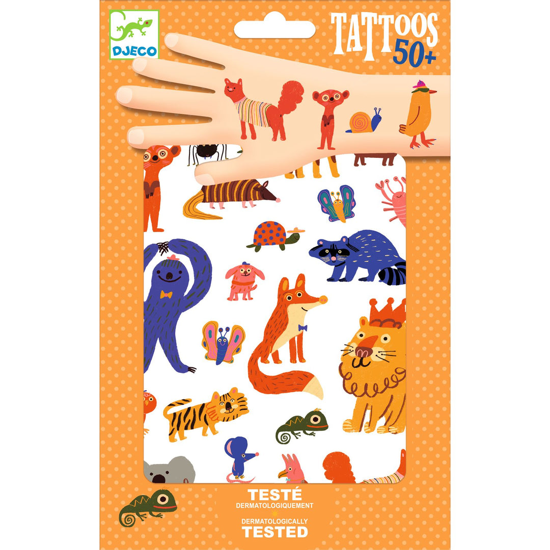 Djeco Funny Animals Temporary Tattoos