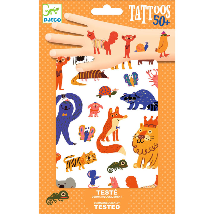 Djeco Funny Animals Temporary Tattoos