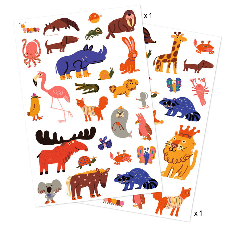 Djeco Funny Animals Temporary Tattoos