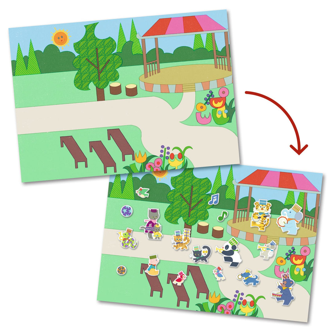 Djeco Removable &amp; Reusable Puffy Stickers – Fanfare