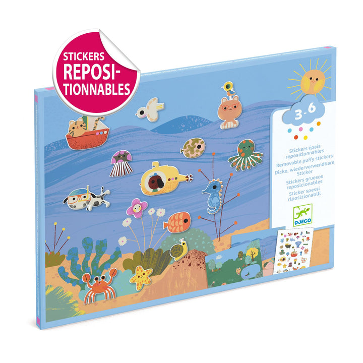Djeco Removable &amp; Reusable Puffy Stickers – Summertime