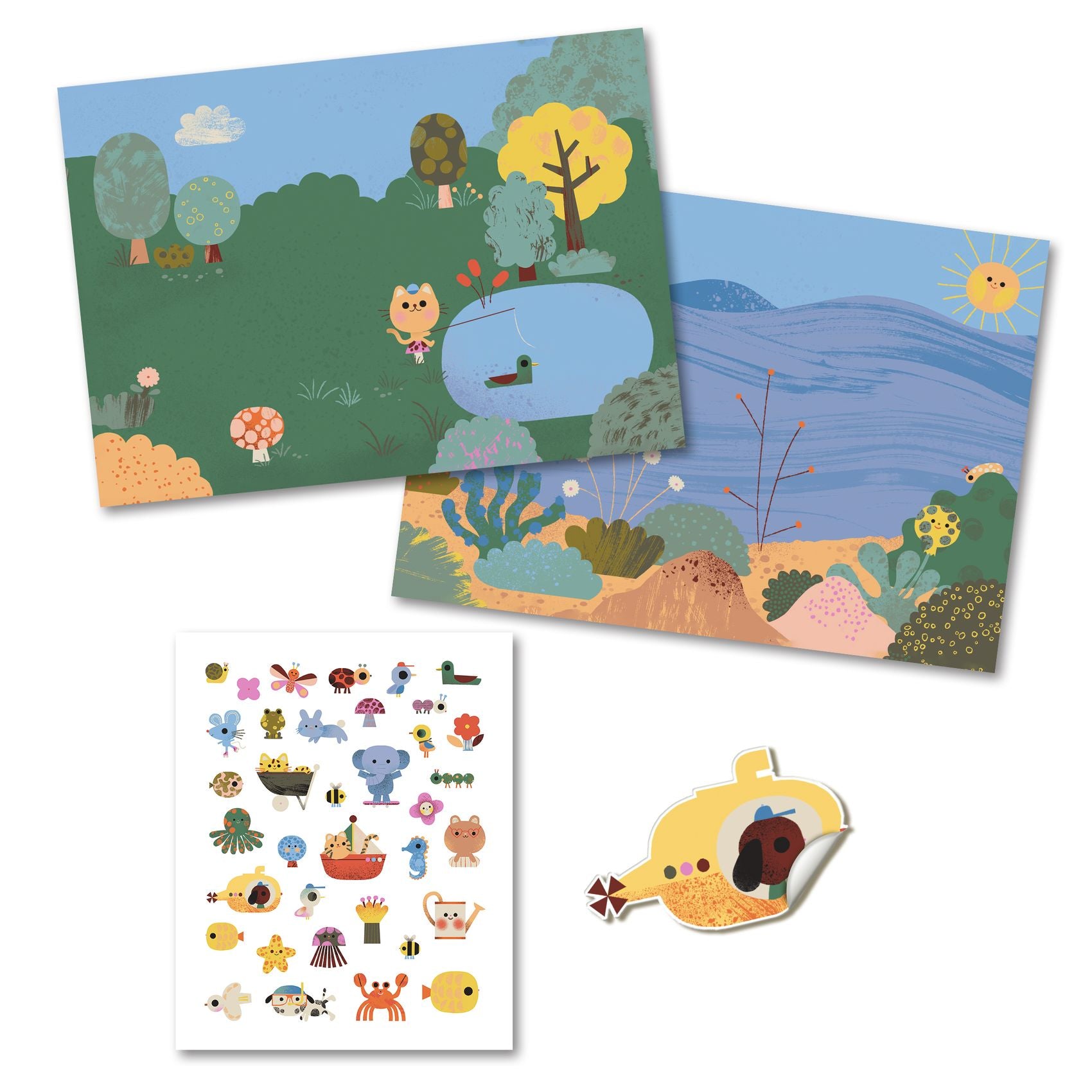 Djeco Removable & Reusable Puffy Stickers – Summertime