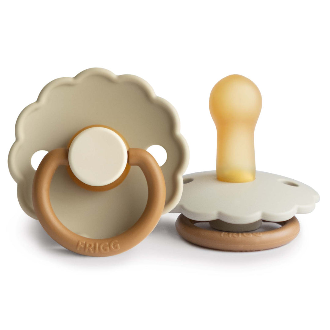 FRIGG Daisy Colourblock Round Latex Pacifier – Desert