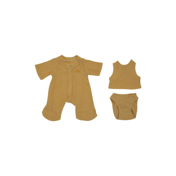 Olli Ella Dinkum Doll Pointelle PJ Set – Honey