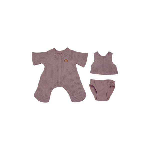 Olli Ella Dinkum Doll Pointelle PJ Set – Lavender