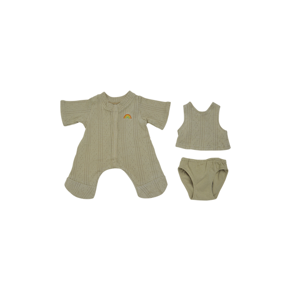 Olli Ella Dinkum Doll Pointelle PJ Set – Sage