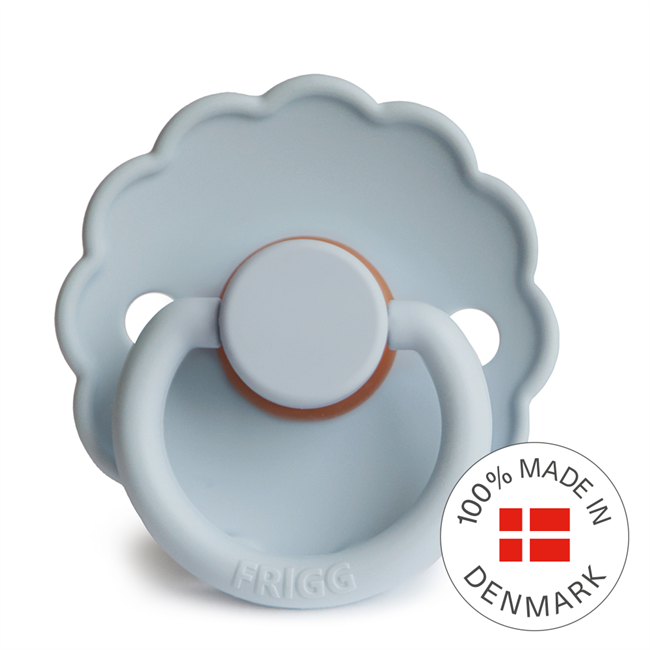 FRIGG Daisy Round Latex Pacifier – Powder Blue