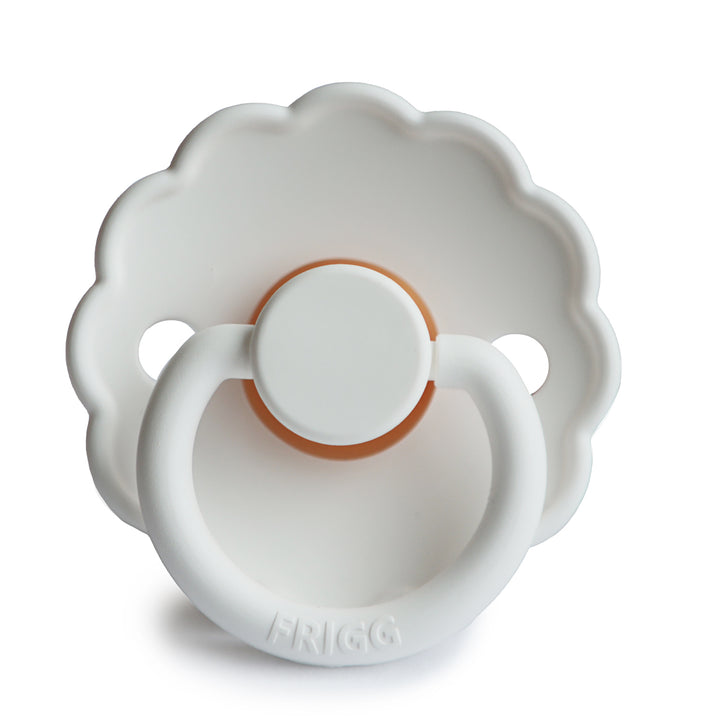FRIGG Daisy Round Latex Pacifier – Bright White