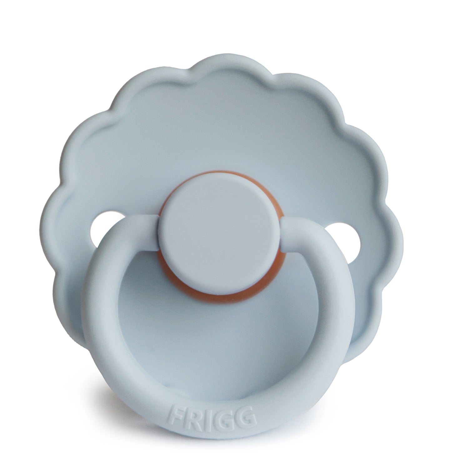 FRIGG Daisy Round Latex Pacifier – Powder Blue