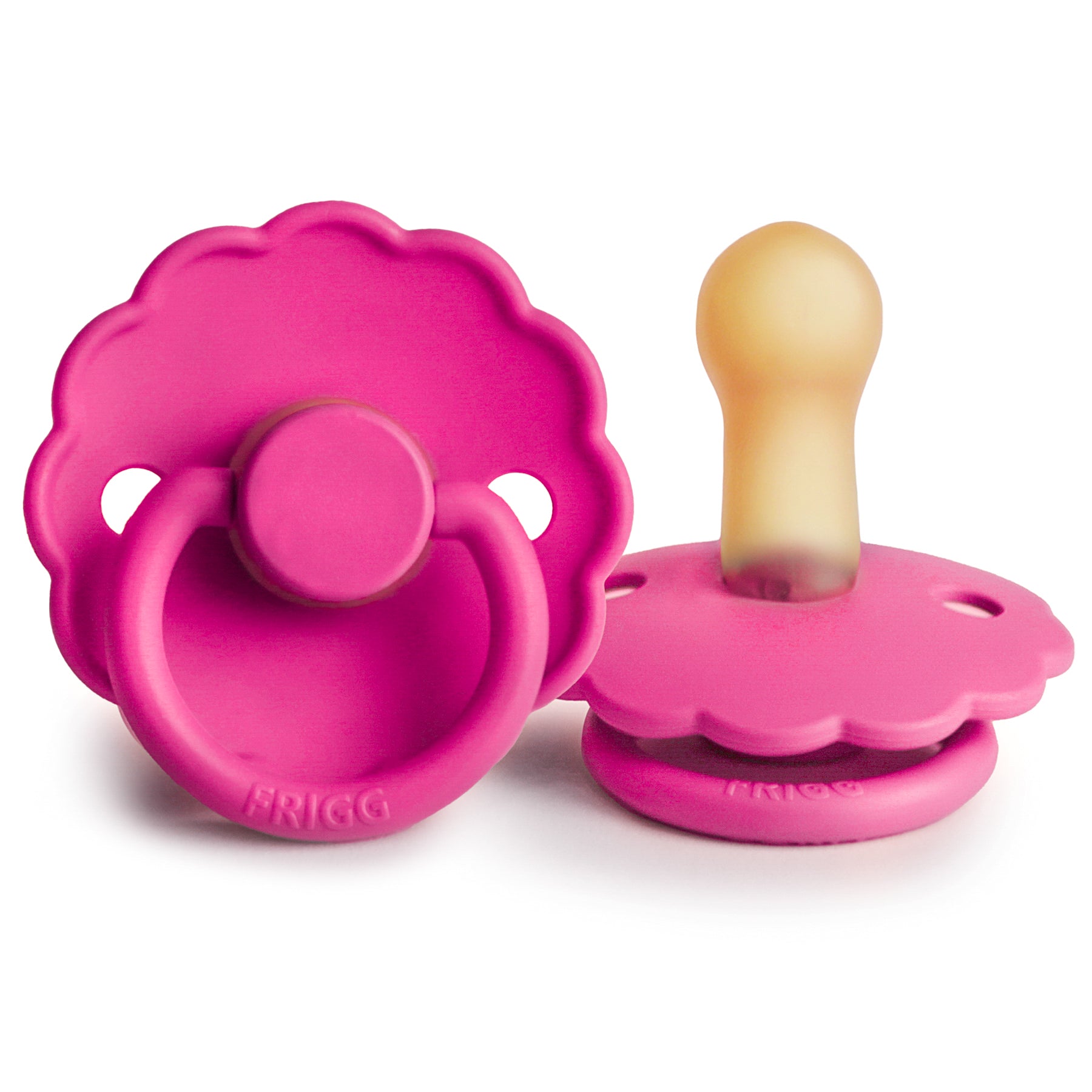 FRIGG Daisy Round Latex Pacifier – Fuchsia