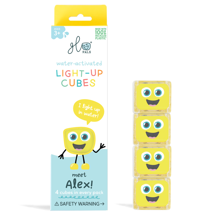 Glo Pals® Water Activated Light-Up Cubes – Alex (4 Pack)