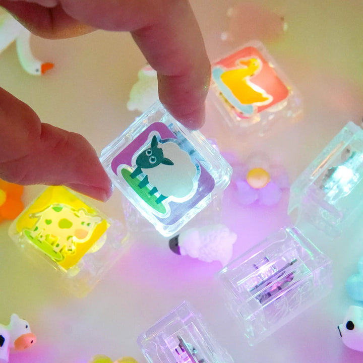 Glo Pals® Water Activated Light-Up Cubes – Farm (6 Pack)