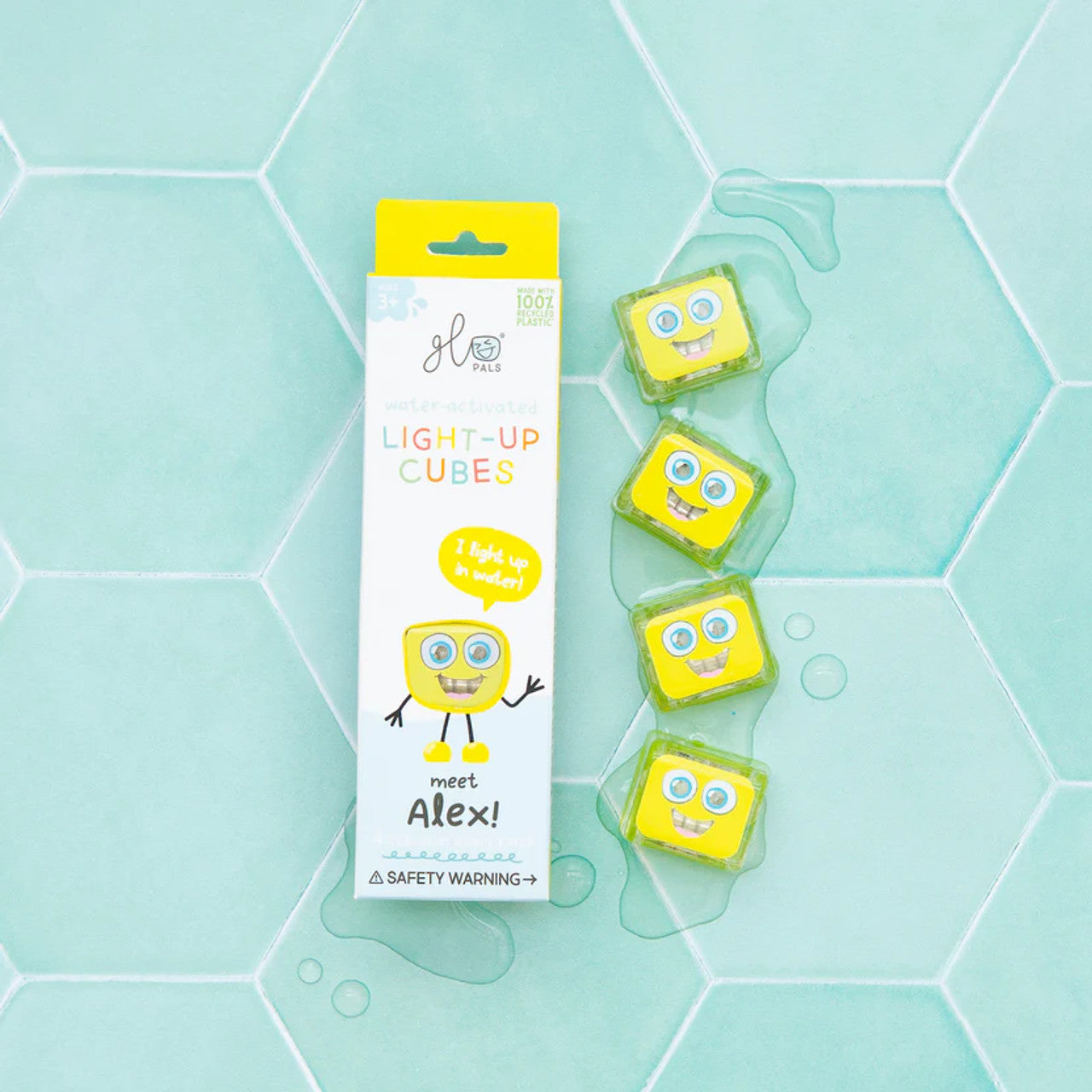 Glo Pals® Water Activated Light-Up Cubes – Alex (4 Pack)