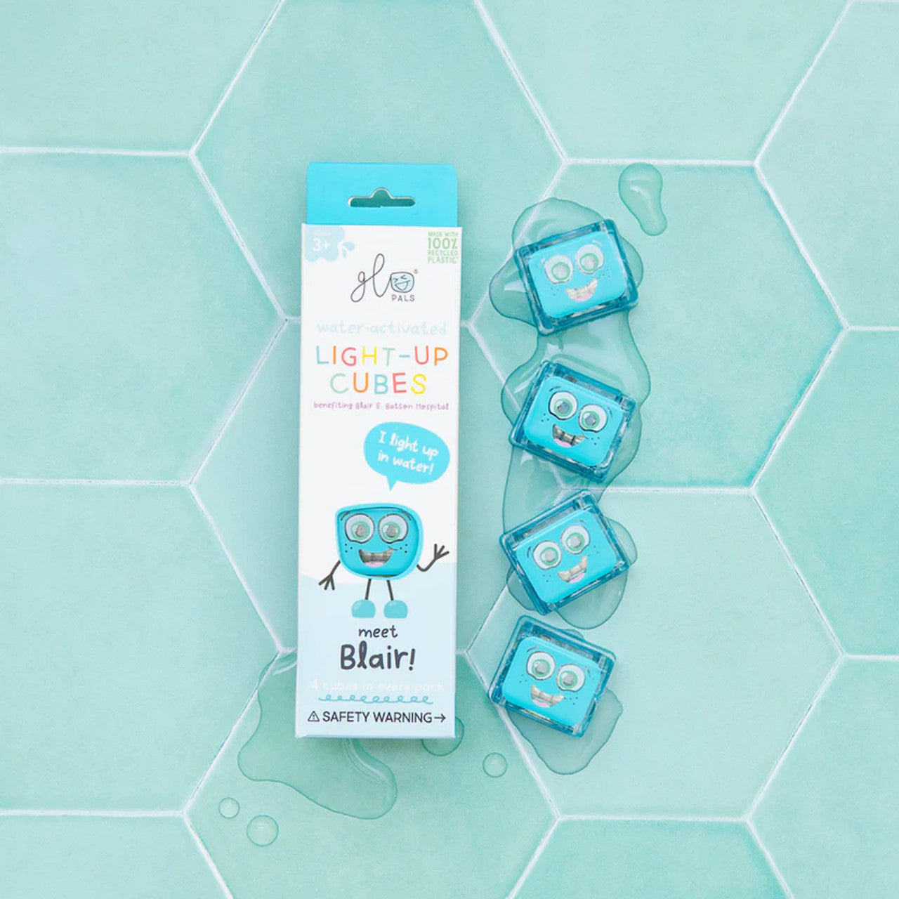 Glo Pals® Water Activated Light-Up Cubes – Blair (4 Pack)