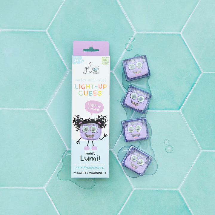 Glo Pals® Water Activated Light-Up Cubes – Lumi (4 Pack)