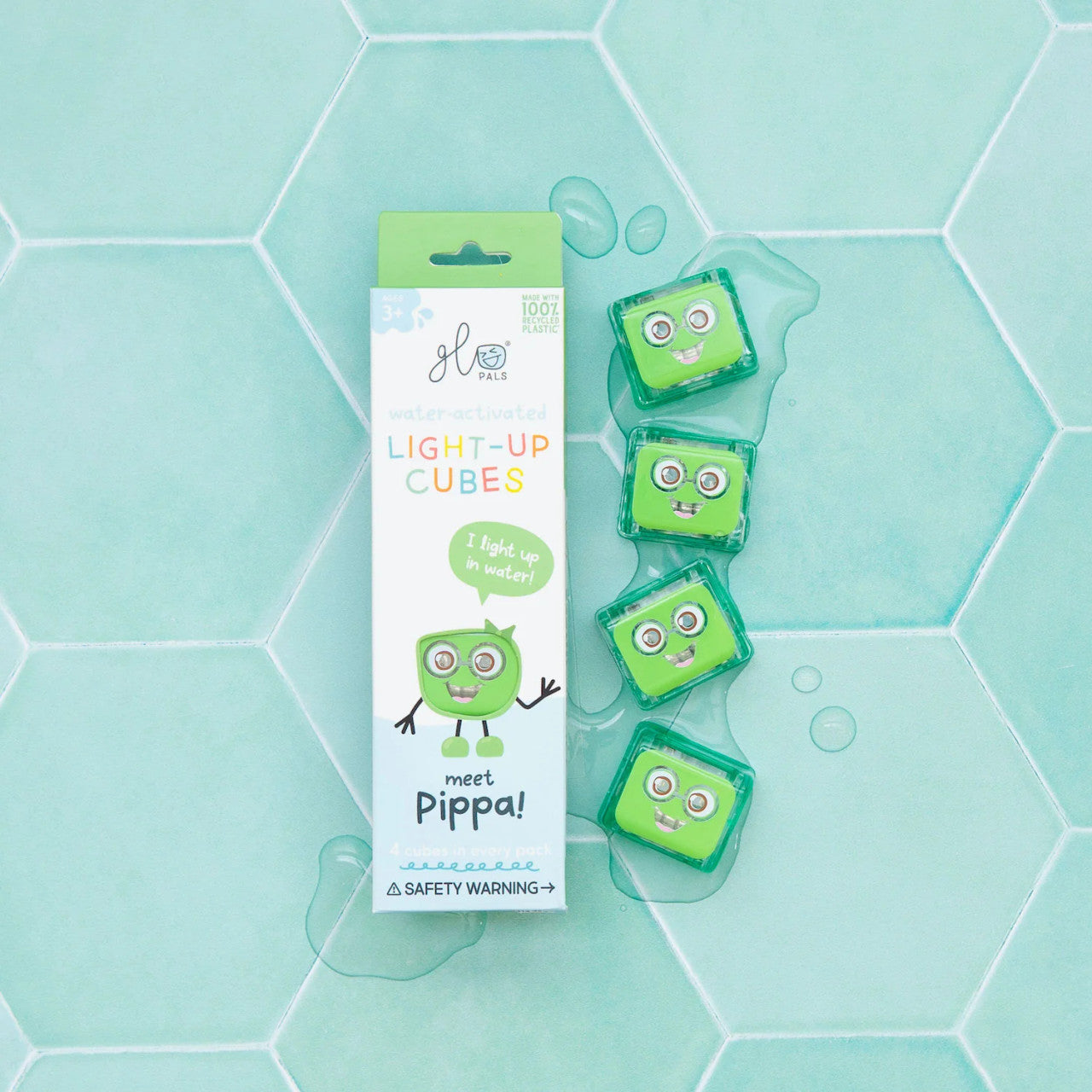 Glo Pals® Water Activated Light-Up Cubes – Pippa (4 Pack)
