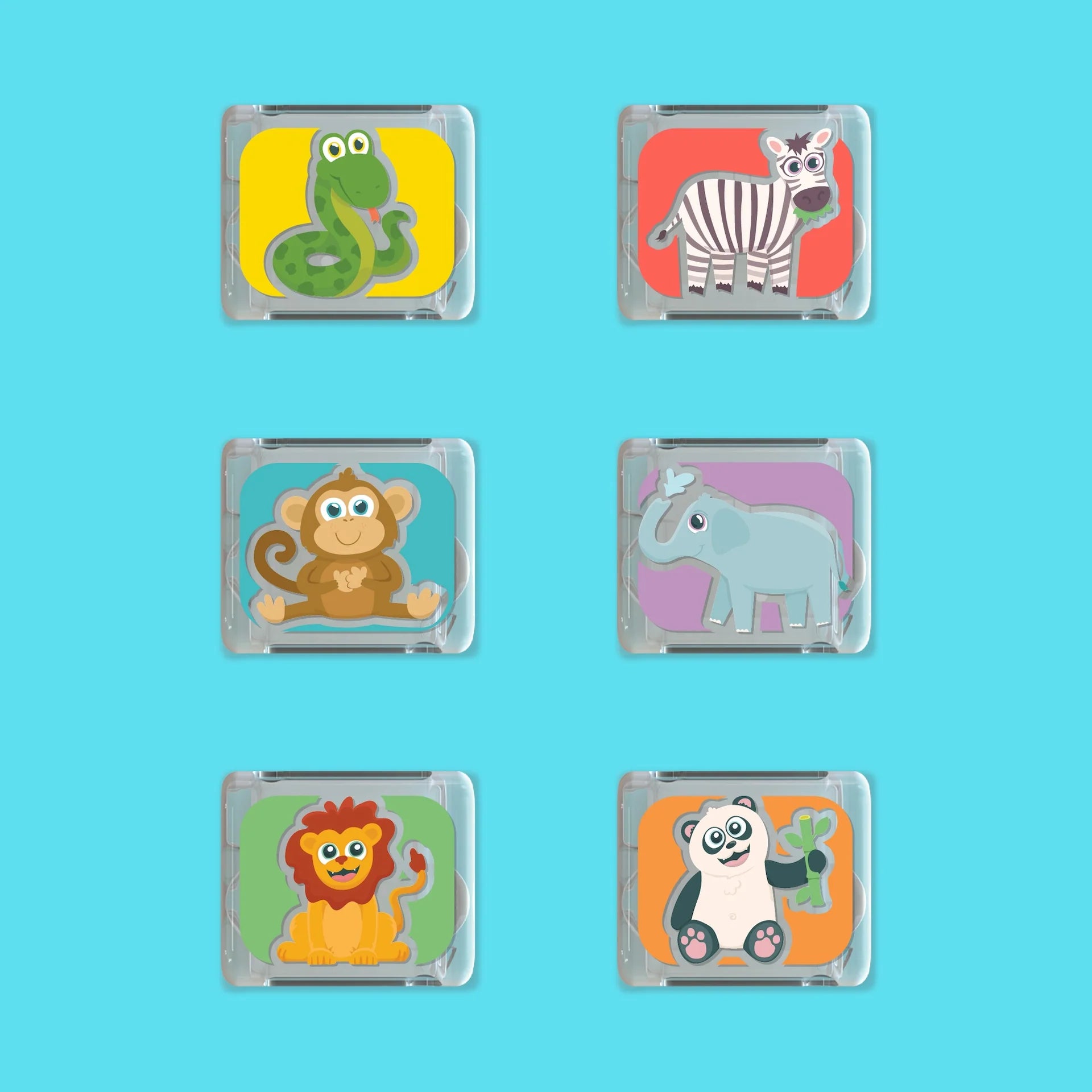 Glo Pals® Water Activated Light-Up Cubes – Zoo (6 Pack)