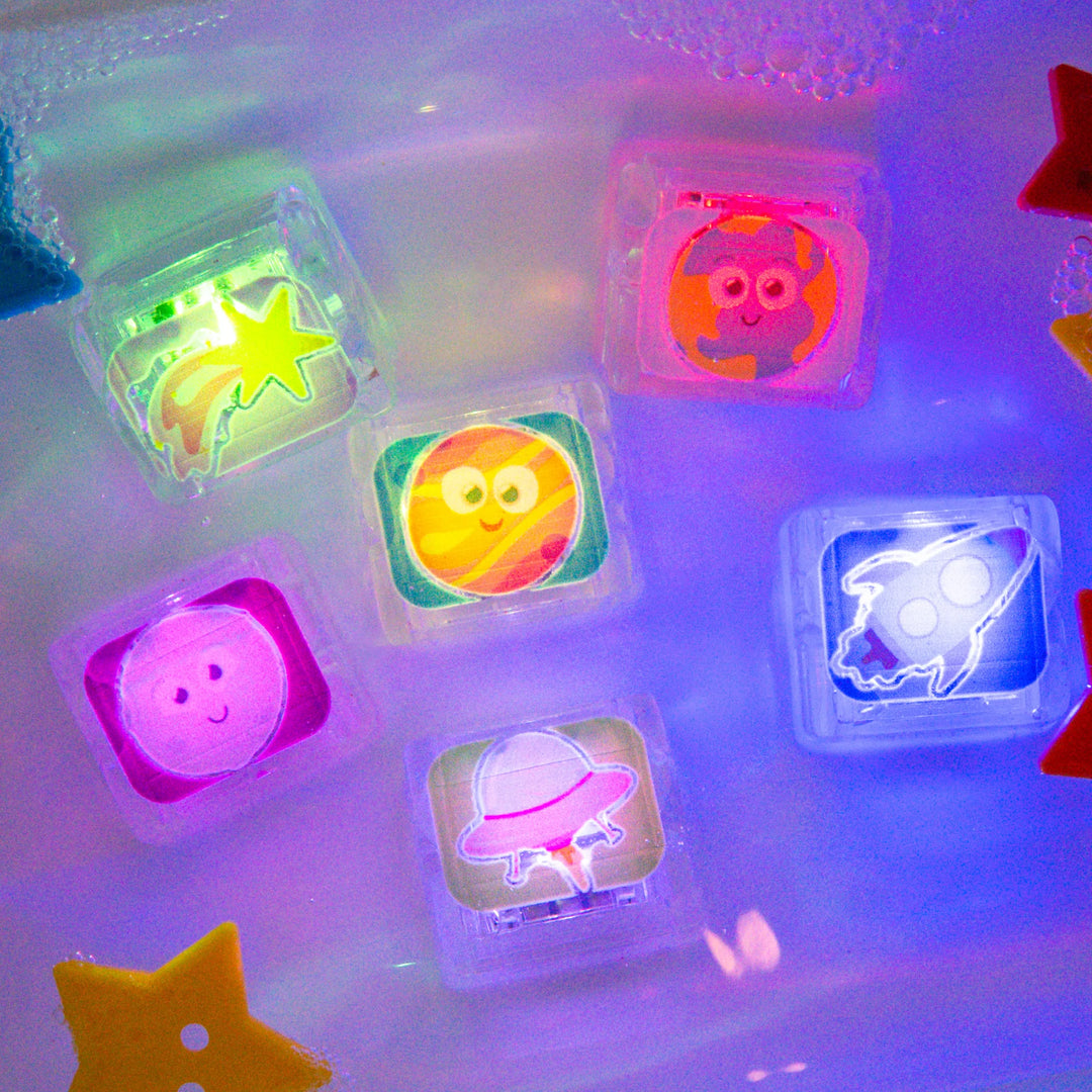 Glo Pals® Water Activated Light-Up Cubes – Space (6 Pack)