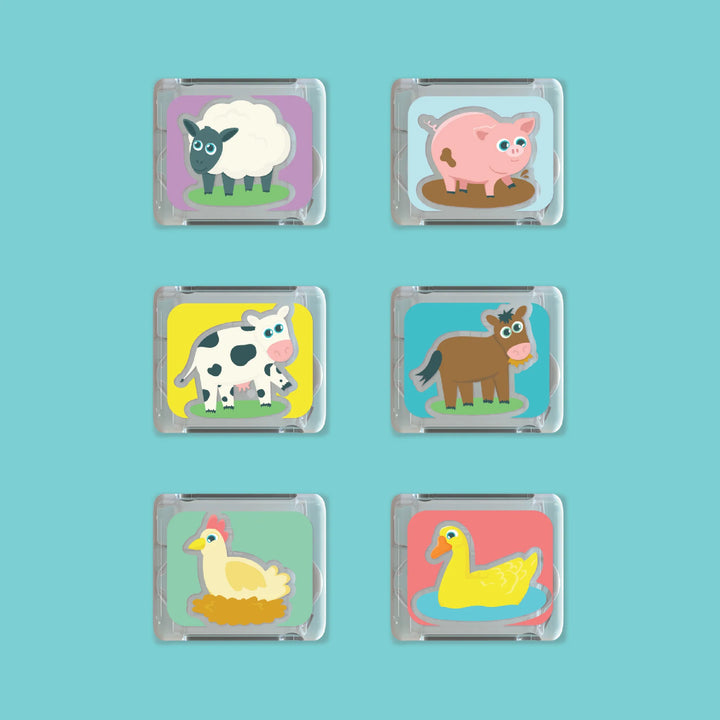 Glo Pals® Water Activated Light-Up Cubes – Farm (6 Pack)