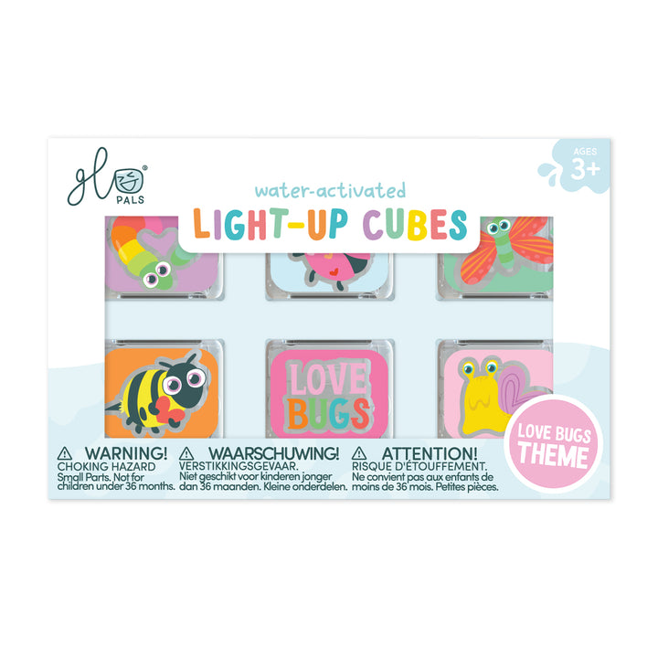 Glo Pals® Water Activated Light-Up Cubes – Love Bugs (6 Pack)