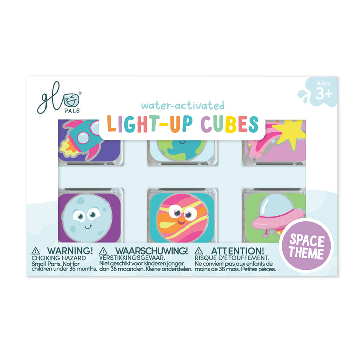 Glo Pals® Water Activated Light-Up Cubes – Space (6 Pack)