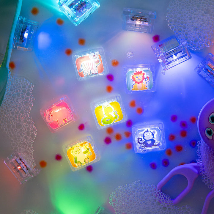 Glo Pals® Water Activated Light-Up Cubes – Zoo (6 Pack)