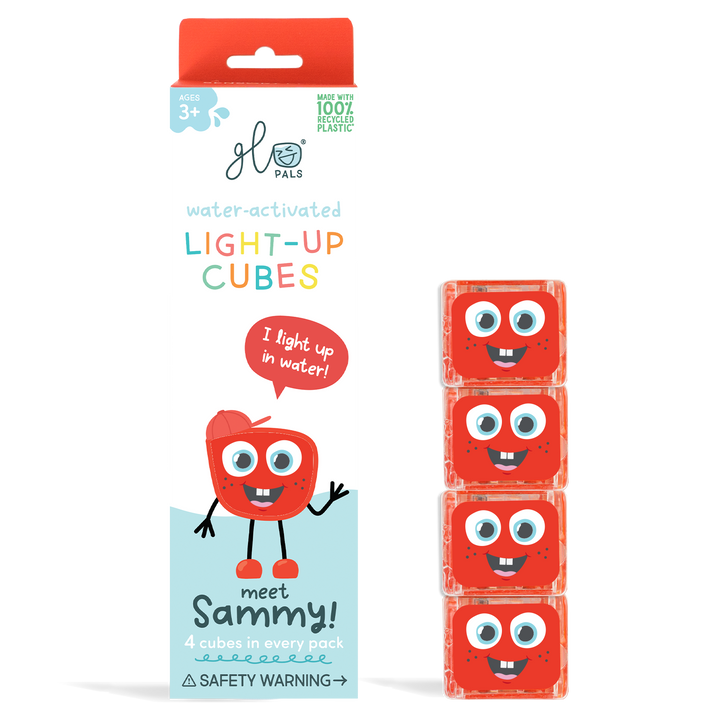 Glo Pals® Water Activated Light-Up Cubes – Sammy (4 Pack)