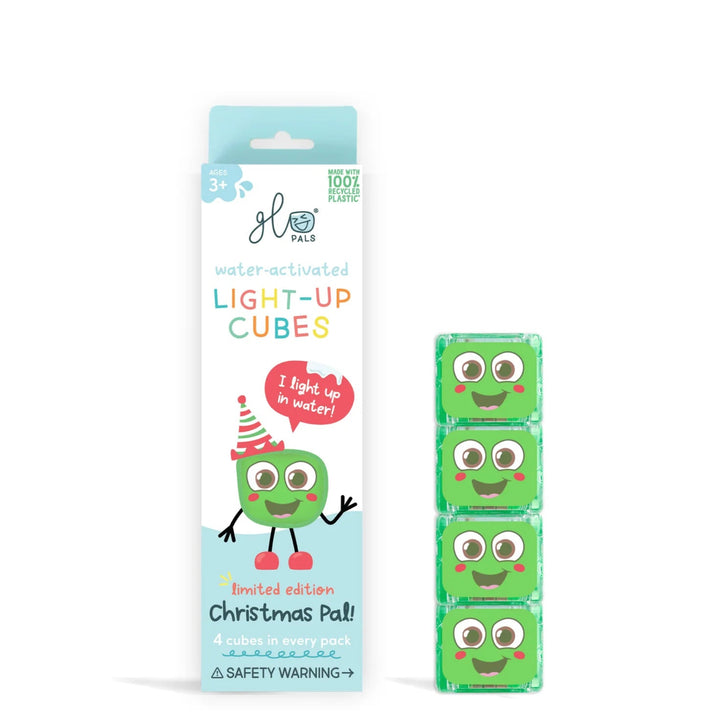 Glo Pals® Water Activated Light-Up Cubes – Limited Edition Christmas Pal (4 Pack)