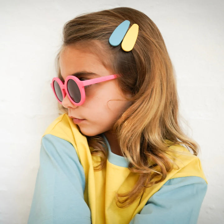 Grech &amp; Co. Round Sustainable Sunglasses – Bubble Gum