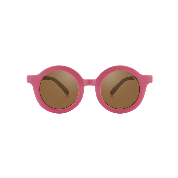 Grech &amp; Co. Round Sustainable Sunglasses – Bubble Gum