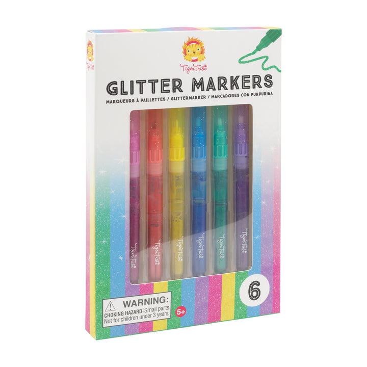 Tiger Tribe Glitter Markers (Set of 6)