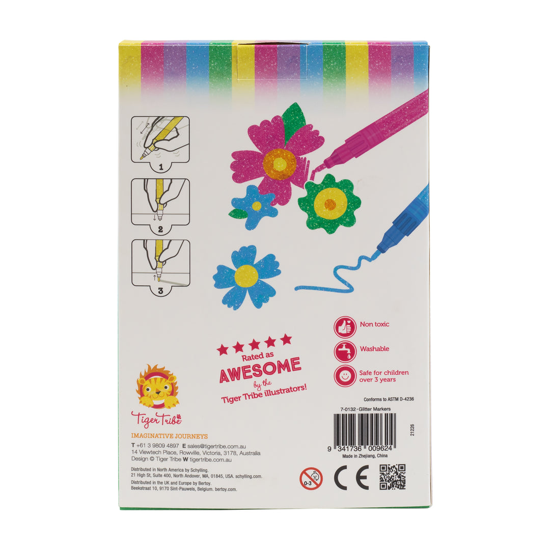 Tiger Tribe Glitter Markers (Set of 6)
