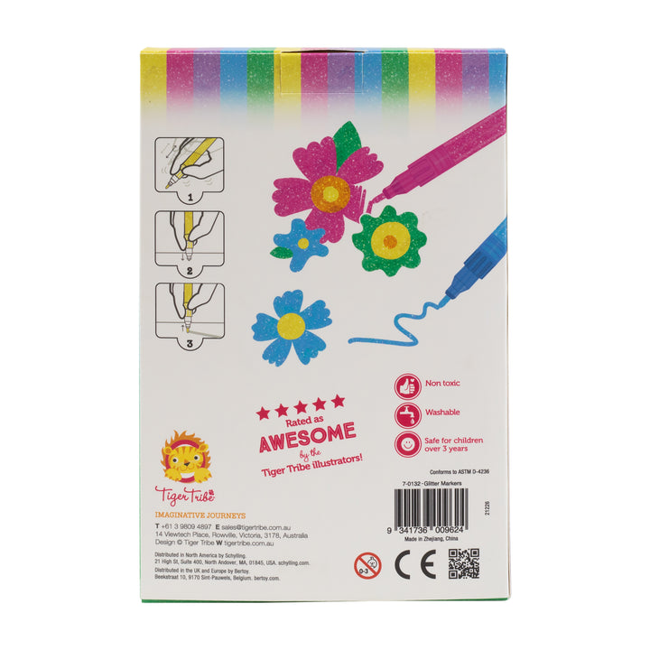 Tiger Tribe Glitter Markers (Set of 6)