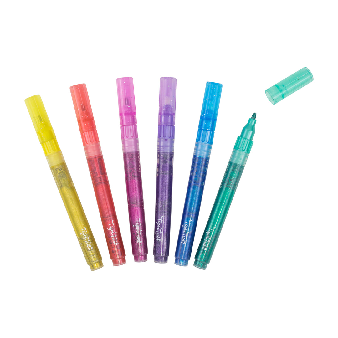 Tiger Tribe Glitter Markers (Set of 6)