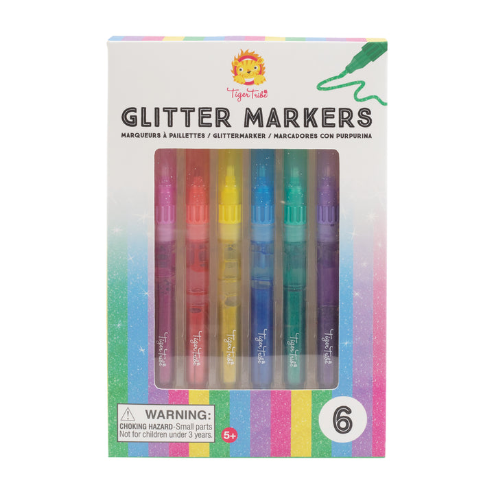Tiger Tribe Glitter Markers (Set of 6)