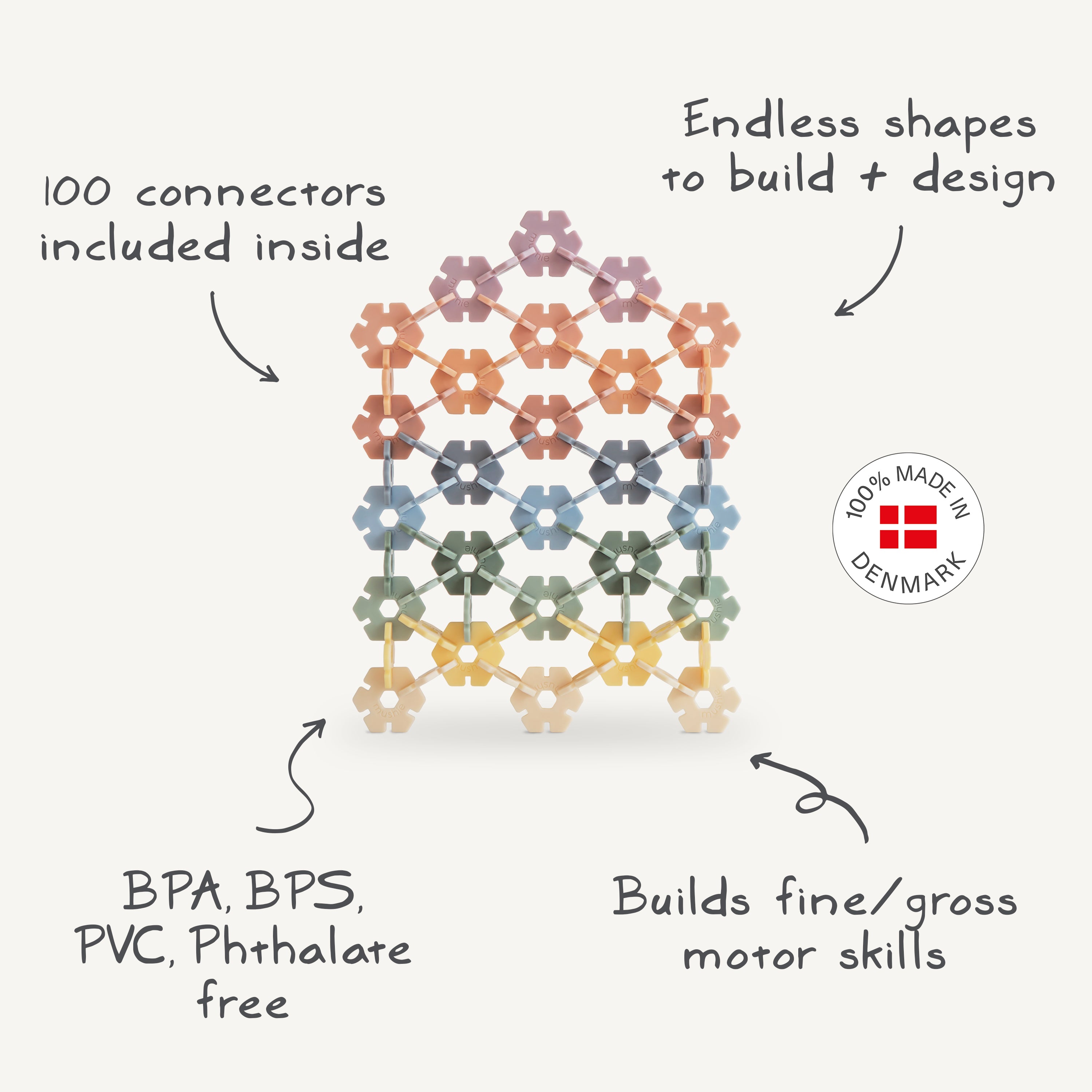 Mushie HEX Connect Building Toy Set