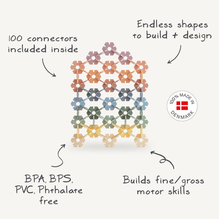 Mushie HEX Connect Building Toy Set