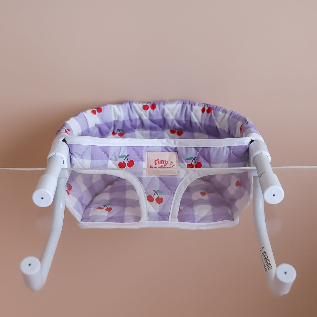 Tiny Harlow Portable Feeding Chair – Lilac Cherry