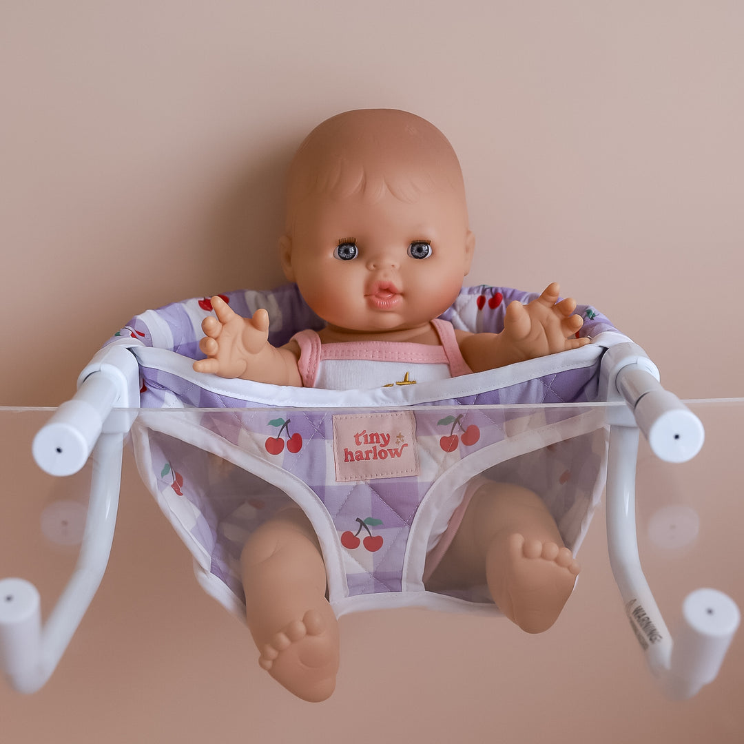 Tiny Harlow Portable Feeding Chair – Lilac Cherry