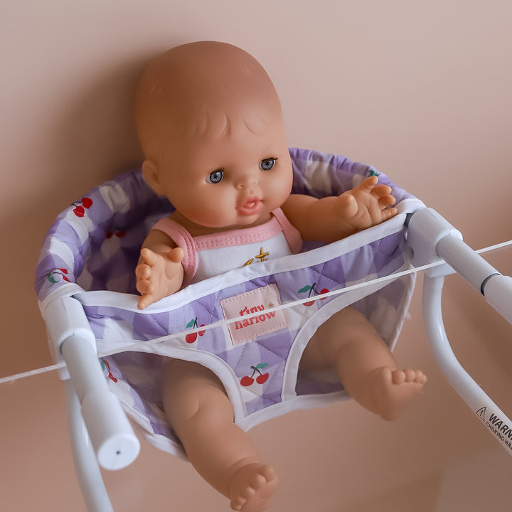 Tiny Harlow Portable Feeding Chair – Lilac Cherry