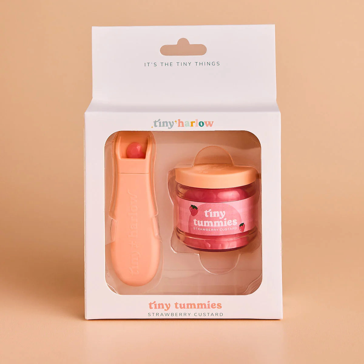 Tiny Harlow Tiny Tummies Dolls Food Jar – Strawberry Custard