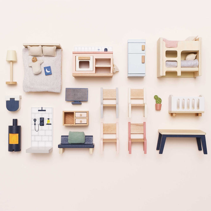 Le Toy Van Wooden Complete Dollhouse Furniture Set
