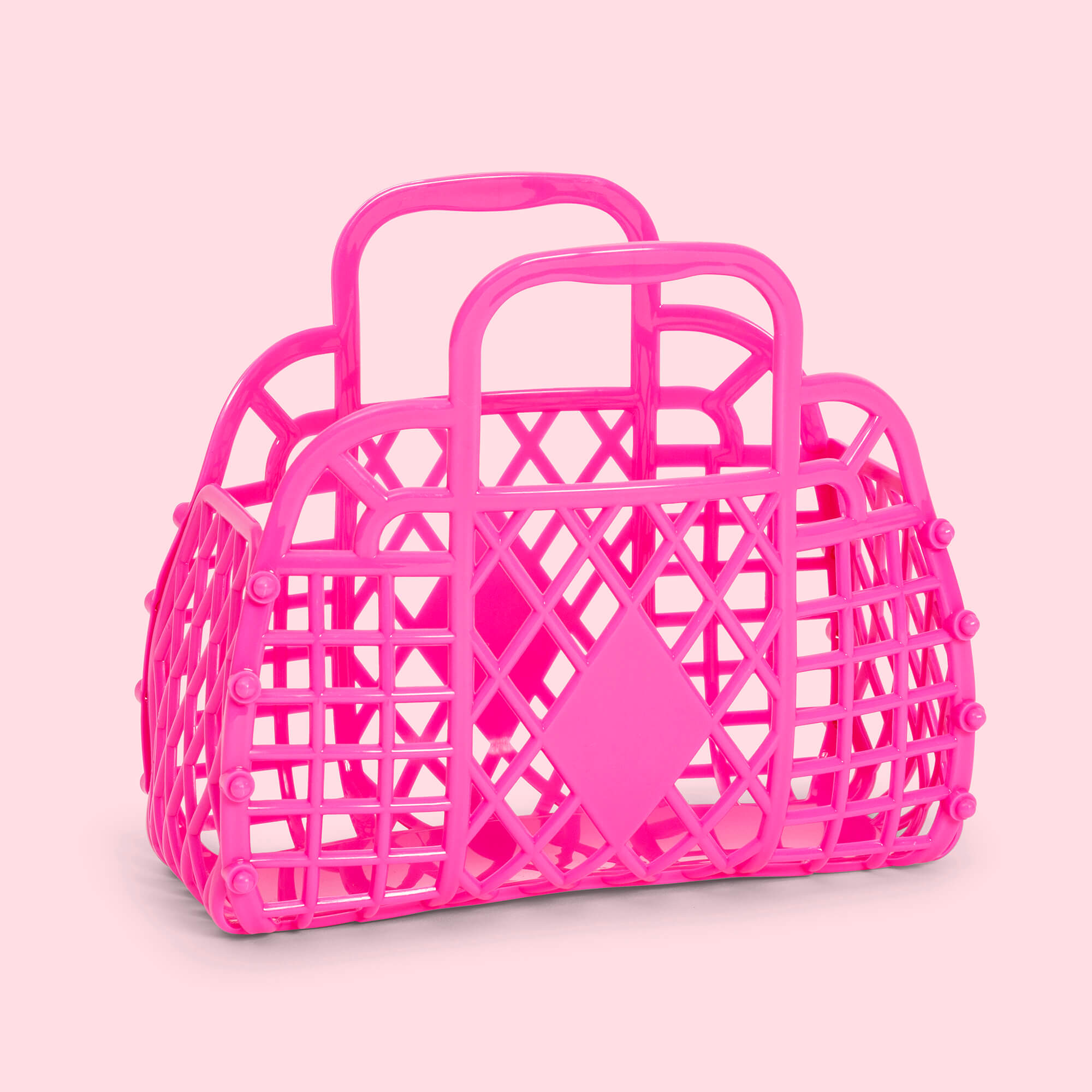 Sun Jellies Retro Mini Basket Jelly Bag – Berry Pink