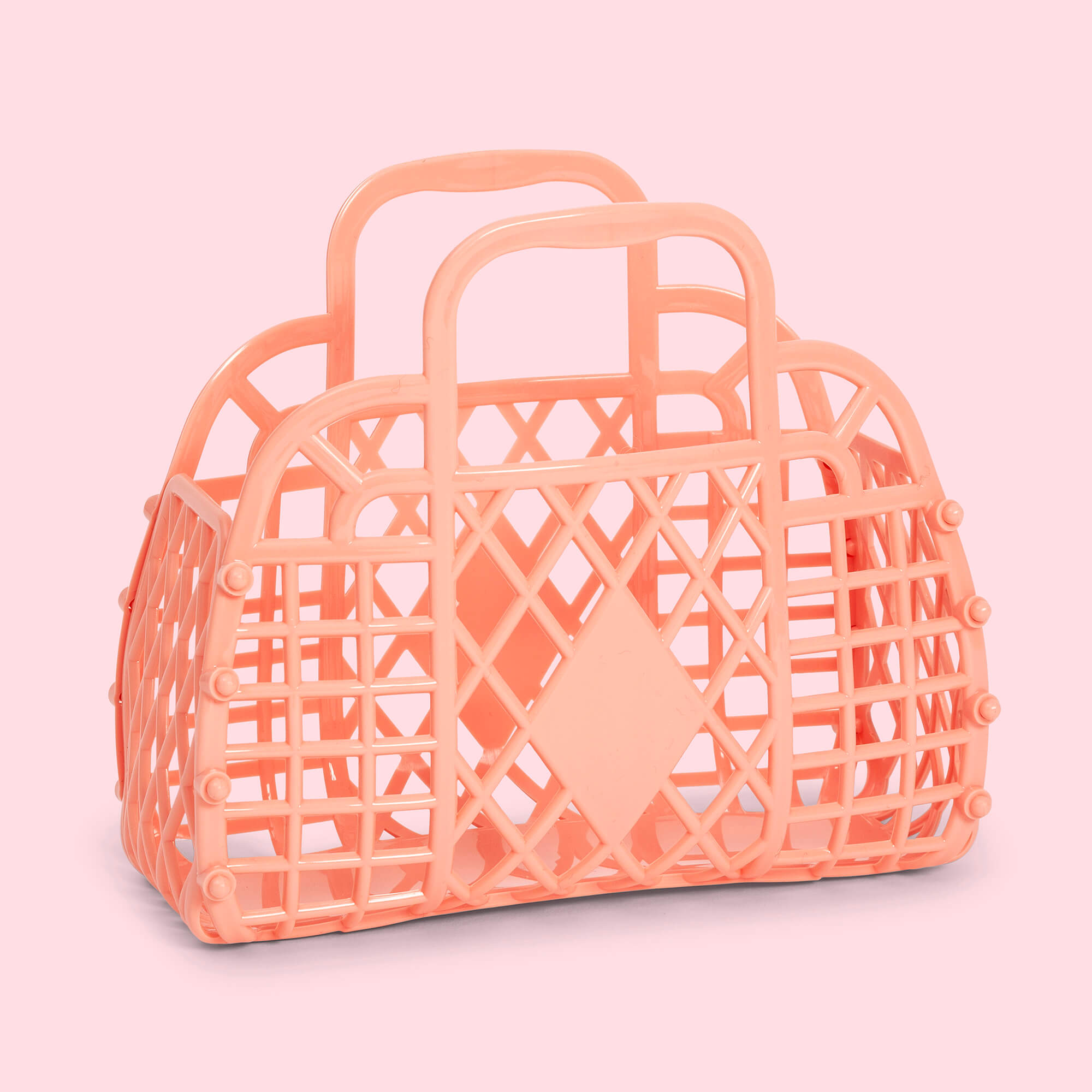 Sun Jellies Retro Mini Basket Jelly Bag – Coral