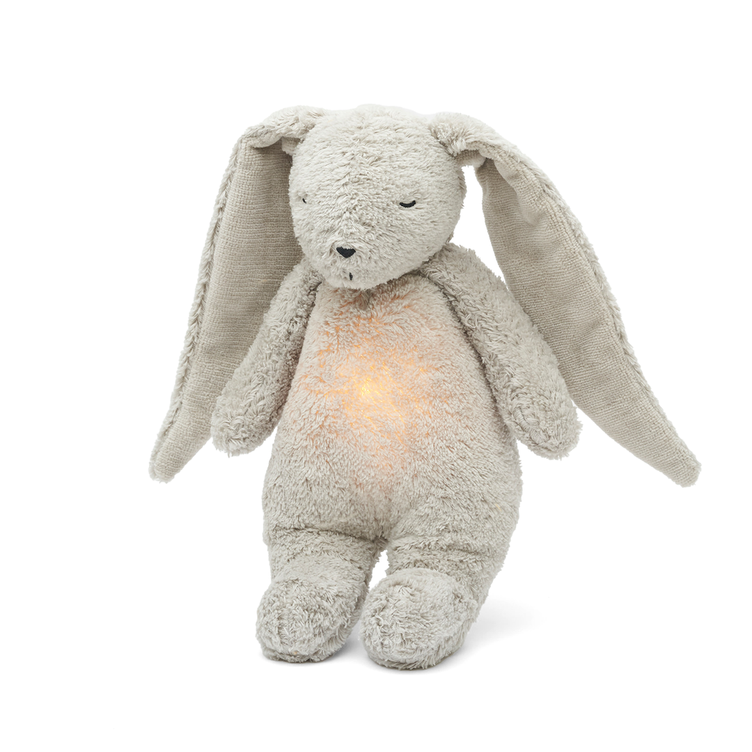 Moonie® Organic Humming Bunny with Lamp – Grey
