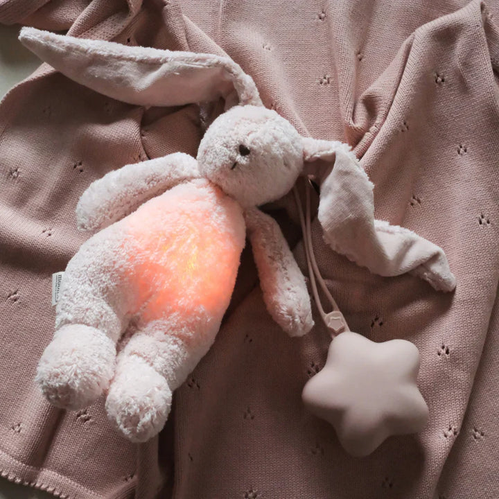 Moonie® Organic Humming Bunny with Lamp – Rose